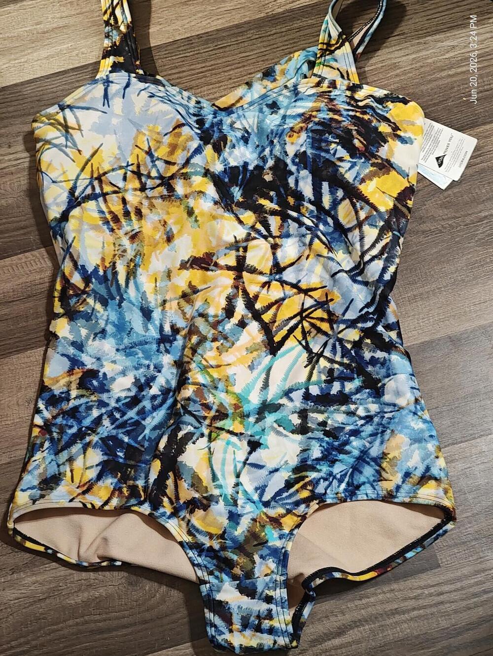 Sporti Women's Moderate Printed Palm's Sweetheart One Piece Swimsuit Size 12